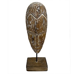 PECA DECORATIVA EM RESINA ESTATUETA MARROM 19X12X59CM