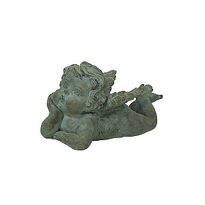 ESTATUA DECORATIVA EM CIMENTO CINZA RUSTICO