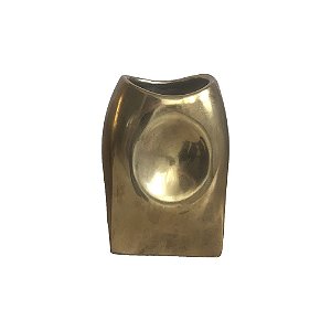 VASO DECORATIVO EM CERAMICA DOURADO