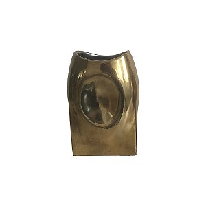 VASO DECORATIVO EM CERAMICA DOURADO