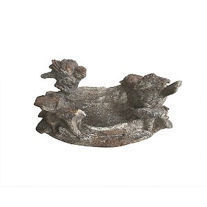 PECA DECORATIVA COM PASSAROS EM RESINA CINZA