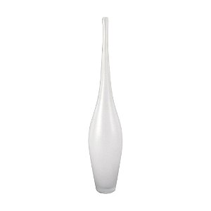 VASO NO FORMATO DE GARRAFA DE VIDRO JATEADO BRANCO