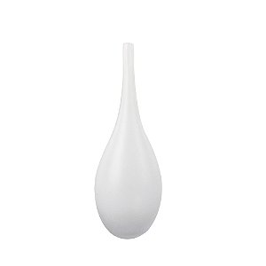 VASO NO FORMATO DE GARRAFA DE VIDRO JATEADO BRANCO