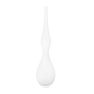 VASO NO FORMATO DE GARRAFA DE VIDRO JATEADO BRANCO