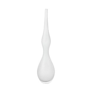 VASO NO FORMATO DE GARRAFA DE VIDRO JATEADO BRANCO