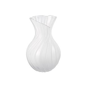 VASO DE VIDRO JATEADO BRANCO