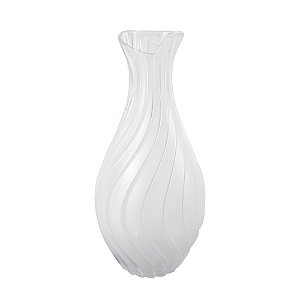 VASO DE VIDRO JATEADO BRANCO