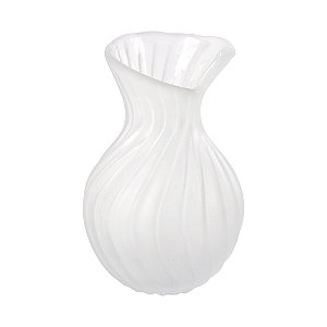 VASO DE VIDRO JATEADO BRANCO