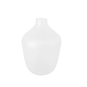 VASO DECORATIVO EM VIDRO BRANCO FOSCO
