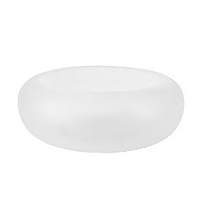 CENTRO DE MESA EM VIDRO BRANCO FOSCO