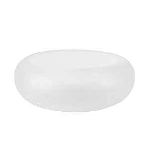 CENTRO DE MESA EM VIDRO BRANCO FOSCO