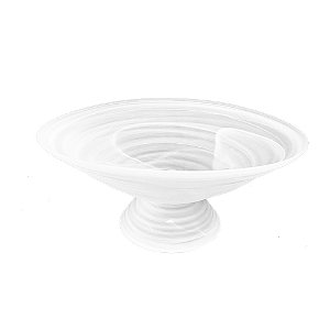 CENTRO DE MESA EM VIDRO BRANCO FOSCO