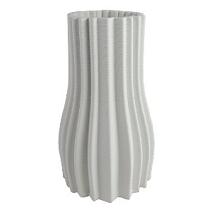 VASO DECORATIVO EM CERAMICA BRANCO 3D 20CM X 20CM X 35CM