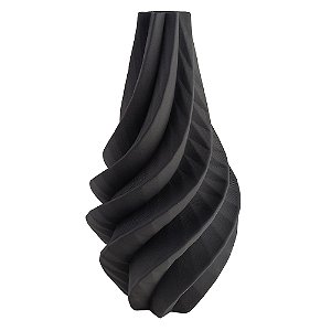 VASO DECORATIVO EM CERAMICA PRETO 3D 20CM X 20CM X 42CM