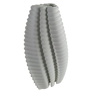 VASO DECORATIVO EM CERAMICA BRANCO 3D 19CM X 19CM X 37CM