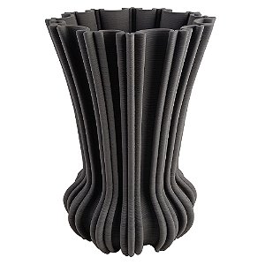VASO DECORATIVO EM CERAMICA PRETO 3D 23CM X 23CM X 34CM
