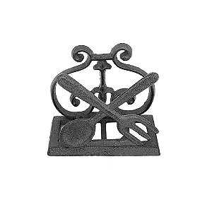 PECA DECORATIVA GARFO E COLHER EM FERRO PRETO