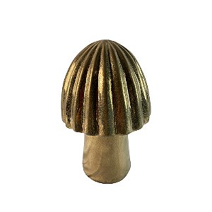 PECA DECORATIVA COGUMELO EM CERAMICA DOURADO