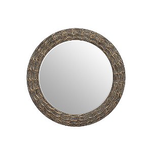 ESPELHO COM MOLDURA EM METAL BRONZE