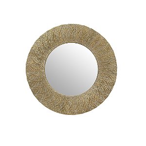 ESPELHO COM MOLDURA EM METAL DOURADO