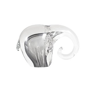 ELEFANTE DECORATIVO EM VIDRO FUME