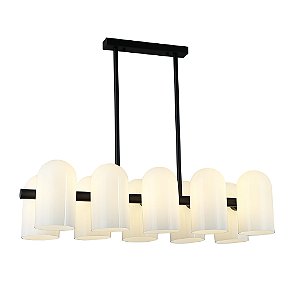 PENDENTE ZIL PRETO / OPALINO (L)34CM (C)85CM (A)22CM 10XG9 HALOPIN SMD MAX 25W IP20