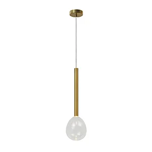 PENDENTE GUM DOURADO / TRANSPARENTE (D)14,5CM (A)56CM 1XLED INTEGRADO 2W 3000K 263LM IP20