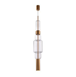 PENDENTE ARETE DOURADO / TRANSPARENTE (D)18CM (A)115CM 1XGU10 MR16 MAX 7W IP20
