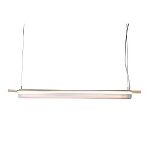 PENDENTE PAGLIA TRANSPARENTE / DOURADO (L)7CM (C)131CM (A)7CM 1XLED INTEGRADO 25W 3000K 2740LM IP20