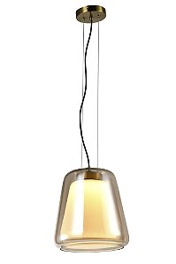PENDENTE ALMA CONHAQUE / DOURADO (D)28CM (A)30CM 1XLED INTEGRADO 9,2W 3000K 667LM IP20