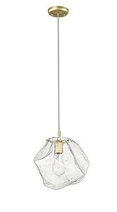 PENDENTE ROCCIA DOURADO / TRANSPARENTE (L)17CM (C)14CM (A)19CM 1XG9 HALOPIN COB MAX 28W IP20