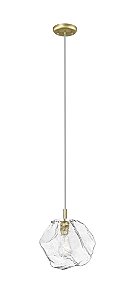 PENDENTE ROCCIA DOURADO / TRANSPARENTE (L)30CM (C)26CM (A)28CM 1XE27 BULBO MAX 40W IP20