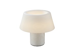 ABAJUR CAMPANA BRANCO / JATEADO (D)28CM (A)25,5CM 1XLED 3,5W 3000K 100LM IPIP20