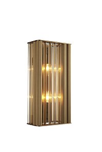 ARANDELA BRISE DOURADO / AMBAR (L)13CM (C)22CM (A)45CM 2XE14 VELA MAX 25W IP20