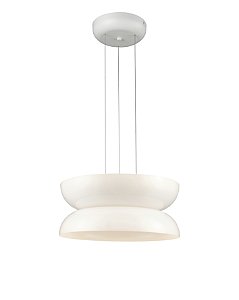 PENDENTE GAMELA OPALINO / BRANCO (D)43CM (A)18CM 2XLED INTEGRADO 10W 3000K 800LM IPIP20