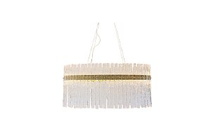 PENDENTE FREDDO TRANSPARENTE / DOURADO (L)34CM (C)85CM (A)40CM 1XLED INTEGRADO 70W 3000K 4900LM IP20