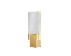 ARANDELA GNOCHI TRANSPARENTE / DOURADO (L)11CM (C)5CM (A)28CM 1XLED INTEGRADO 3W 2700K 270LM IP20