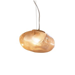 PENDENTE FLUBBER CONHAQUE / DOURADO (D)30CM (A)25CM 1XG9 HALOPIN COB MAX 25W IP20
