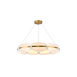 PENDENTE TEKSI BRANCO / DOURADO (D)85CM (A)17CM 1XLED INTEGRADO 40W 3000K 2300LM IP20