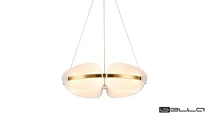 PENDENTE TEKSI BRANCO / DOURADO (D)60CM (A)17CM 1XLED INTEGRADO 25W 3000K 1500LM IP20