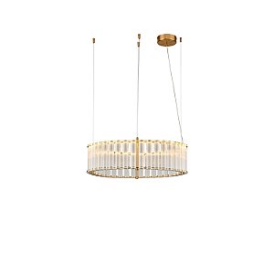 PENDENTE MONILE TRANSPARENTE / DOURADO (D)60CM (A)18CM 1XLED INTEGRADO 25W 3000K 1500LM IP20