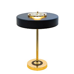 ABAJUR YORK PRETO / DOURADO (D)34CM (A)52CM 1XLED 10W 3000K 250LM IP20