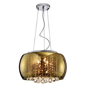 PENDENTE SOHO CROMADO / TRANSPARENTE (D)40CM (A)23CM 5XG9 HALOPIN COB MAX 25W IP20