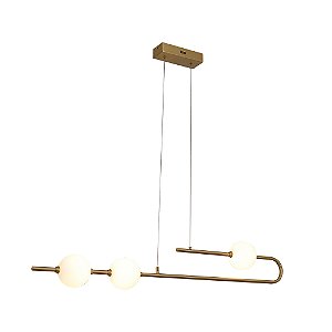 PENDENTE CANDY DOURADO (L)12CM (C)113CM (A)22,4CM 3XLED INTEGRADO 10W 2700K 2250LM IP20