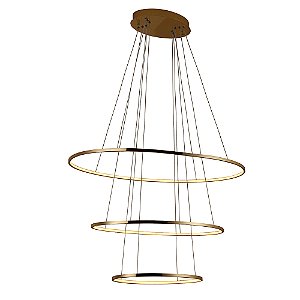 PENDENTE BIRDIE OVAL DOURADO (D)100CM (A)1CM 3XLED INTEGRADO 45W 3000K 3400LM IP20