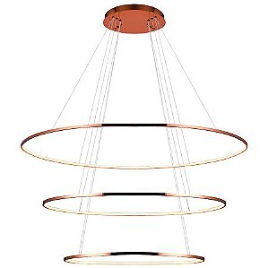 PENDENTE BIRDIE OVAL ROSE GOLD (D)80CM (A)1CM 3XLED INTEGRADO 39W 3000K 3000LM IP20