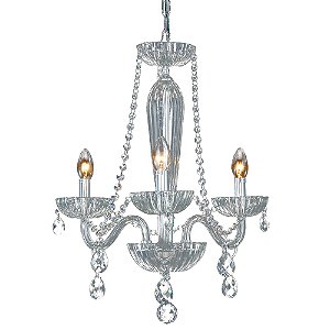 PENDENTE ANJOU CROMADO / TRANSPARENTE (D)42CM (A)54CM 3XE14 VELA MAX 40W IP20