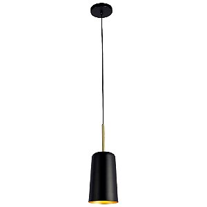 PENDENTE BOT PRETO / DOURADO (D)13,6CM (A)38CM 1XE27 BULBO MAX 40W IP20