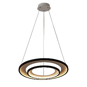 PENDENTE LOOP PRETO / BRANCO (D)82CM (A)2,2CM 1XLED INTEGRADO 76W 3000K 3000LM IP20