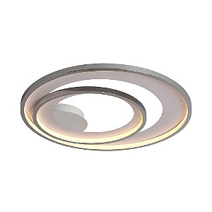 PLAFON LOOP CROMADO / BRANCO (D)62CM (A)5,2CM 1XLED INTEGRADO 60W 3000K 1500LM IP20